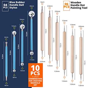 CraftDat Dotting Tools|10PCS Mandala Dotting Tools, Drawing & Art Supplies|Multiuse Mandala for Creative Nail Art, Rock Painting |Best for DIY Arts and Crafts for Adults and Kids(Blue)