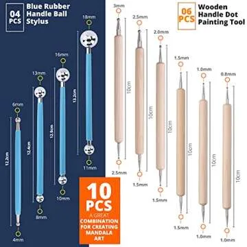 CraftDat Dotting Tools|10PCS Mandala Dotting Tools, Drawing & Art Supplies|Multiuse Mandala for Creative Nail Art, Rock Painting |Best for DIY Arts and Crafts for Adults and Kids(Blue)