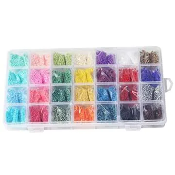 ORNSHIZI Size 2mm Seed Beads About 16800pcs 28 Colors in Grid Storage Box 12/0 Small Seed Beads for Bracelet Jewelry Making