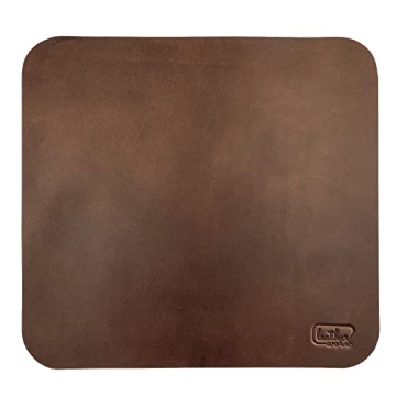 Leather Worx Ergonomic Mouse Pad - Handmade Bourbon Brown Leather For Executive Use
