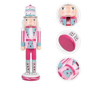 PRETYZOOM Cute Pink Christmas Nutcracker Decoration