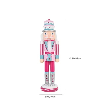 PRETYZOOM Cute Pink Christmas Nutcracker Decoration