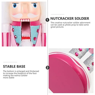 PRETYZOOM Cute Pink Christmas Nutcracker Decoration