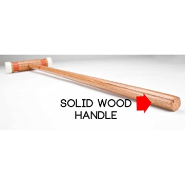 Six-Player Deluxe Croquet Set with Wooden Mallets, Colored Balls, & Sturdy Carrying Bag - Classic Outdoor Yard Game by Crown Sporting Goods