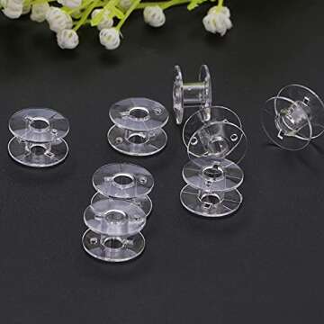 SIXQJZML 30 Pcs Style Sa156 Sewing Machine Bobbins for Brother,Bobbins Class 15, 15j Bobbins,Sewing Accessories, Plastic Bobbins