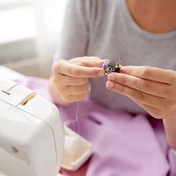 SIXQJZML 30 Pcs Style Sa156 Sewing Machine Bobbins for Brother,Bobbins Class 15, 15j Bobbins,Sewing Accessories, Plastic Bobbins