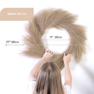 Buy LOZIDECOR Faux Pampas Grass Wreath - Elegant Boho Decor