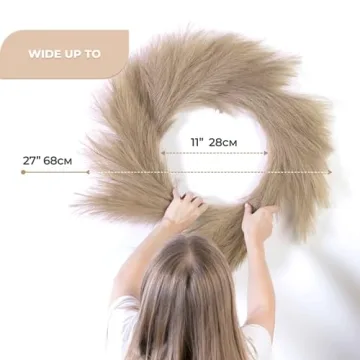 Buy LOZIDECOR Faux Pampas Grass Wreath - Elegant Boho Decor