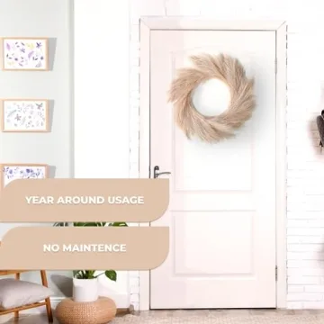 Buy LOZIDECOR Faux Pampas Grass Wreath - Elegant Boho Decor