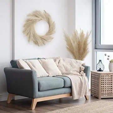 Buy LOZIDECOR Faux Pampas Grass Wreath - Elegant Boho Decor