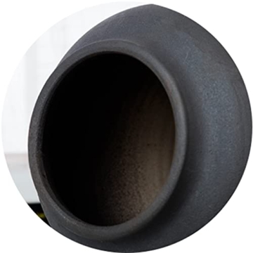 Hand Frosted Black Ceramic Vase for Elegant Home Decor