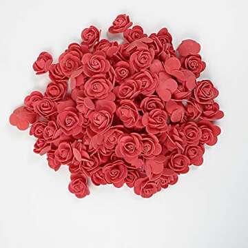 Luvhua Foam Flowers Bulk, Artificial Flowers Foam Roses for Crafts, DIY Bear Gifts for Valentine's D...