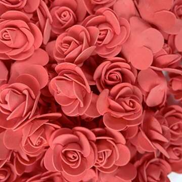 Luvhua Foam Flowers Bulk, Artificial Flowers Foam Roses for Crafts, DIY Bear Gifts for Valentine's Day, Birthday, Wedding Bouquets Decoration 3.5cm/1.38in (Red, 500PCS)