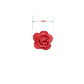 Luvhua Foam Flowers Bulk, Artificial Flowers Foam Roses for Crafts, DIY Bear Gifts for Valentine's Day, Birthday, Wedding Bouquets Decoration 3.5cm/1.38in (Red, 500PCS)