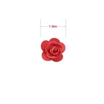 Luvhua Foam Flowers Bulk, Artificial Flowers Foam Roses for Crafts, DIY Bear Gifts for Valentine's Day, Birthday, Wedding Bouquets Decoration 3.5cm/1.38in (Red, 500PCS)