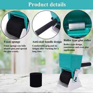 Msfullsea Portable Glue Applicator Roller 180ml Glue Roller Woodworking DIY Handheld Adhesive Roller with Flow Control Switch (3in)