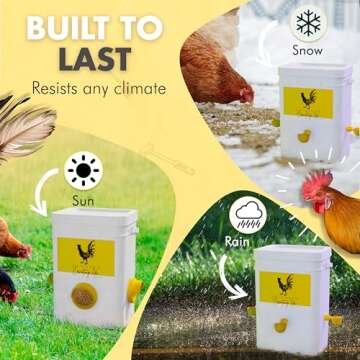 CHIKERS - ExtraLarge Automatic Chicken Feeder and Waterer Set || 12 Pounds / 3 Gallon || Poultry Coop self Food and Water Dispenser no Waste | Duck feeders Waters Container Combo for Outside/Indoor