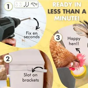 CHIKERS - ExtraLarge Automatic Chicken Feeder and Waterer Set || 12 Pounds / 3 Gallon || Poultry Coop self Food and Water Dispenser no Waste | Duck feeders Waters Container Combo for Outside/Indoor