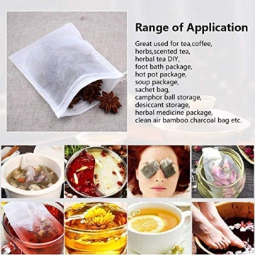 LTKJ 100-pack Cotton Tea Filter Bags with Drawstrings