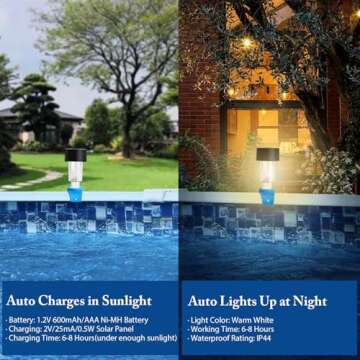 Solar Pool Lights 6 Pack Outdoor Lights for Framed Above Ground Pools, Waterproof Swimming Pool Acce...