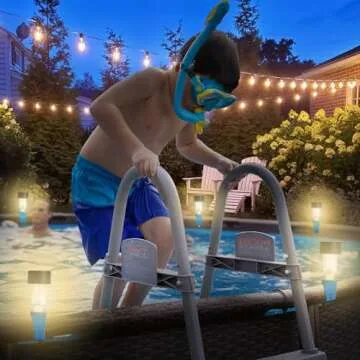 Solar Pool Lights 6 Pack Outdoor Lights for Framed Above Ground Pools, Waterproof Swimming Pool Accessories Lights, Outdoor Yard Garden Pool Decoration Night Light