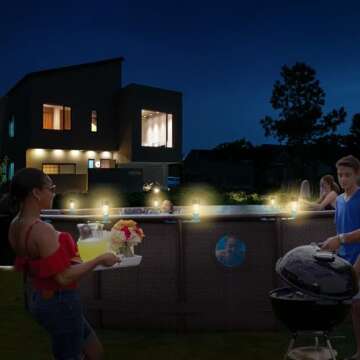 Solar Pool Lights 6 Pack Outdoor Lights for Framed Above Ground Pools, Waterproof Swimming Pool Accessories Lights, Outdoor Yard Garden Pool Decoration Night Light