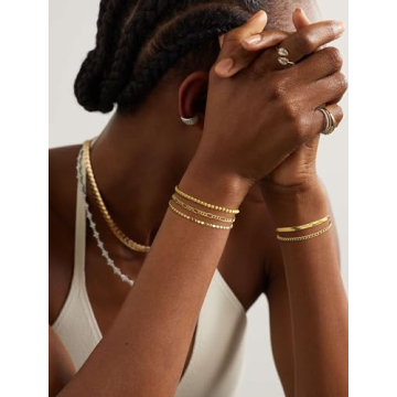 DEARMAY Gold Chain Bracelets Set for Women - Fashionable & Adjustable