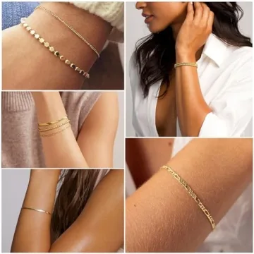 DEARMAY Gold Chain Bracelets Set for Women - Fashionable & Adjustable