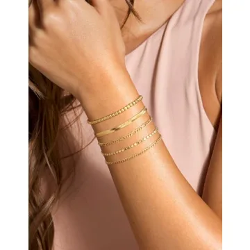 DEARMAY Gold Chain Bracelets Set for Women - Fashionable & Adjustable