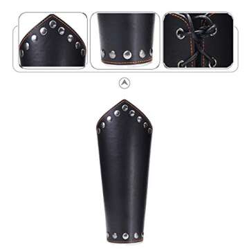 AZORA Leather Arm Guards Archery Gauntlet Wristband Medieval Leather bracers Viking Cosplay Wrist Gu...