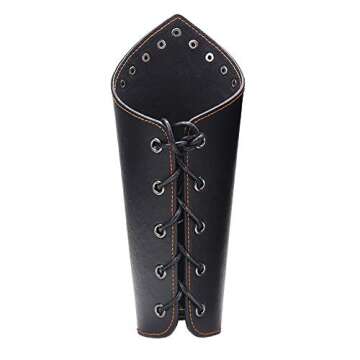 AZORA Leather Arm Guards Archery Gauntlet Wristband Medieval Leather bracers Viking Cosplay Wrist Guard for Men Women (2PCS Pack)