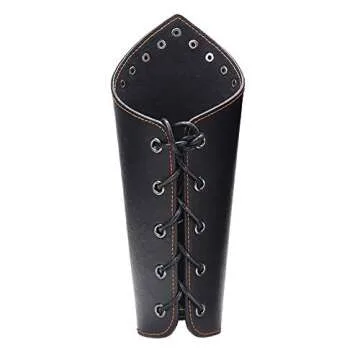 AZORA Leather Arm Guards Archery Gauntlet Wristband Medieval Leather bracers Viking Cosplay Wrist Guard for Men Women (2PCS Pack)