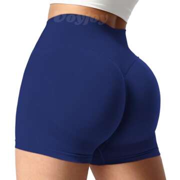 VOYJOY Women Workout Shorts 3.6" Scrunch Butt Lifting Gym Seamless Yoga Biker Shorts