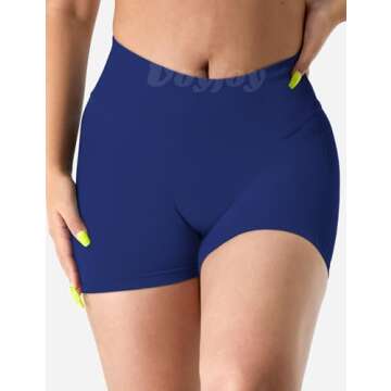 VOYJOY Women Workout Shorts 3.6" Scrunch Butt Lifting Gym Seamless Yoga Biker Shorts
