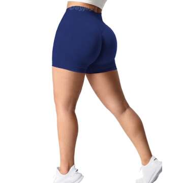 VOYJOY Women Workout Shorts 3.6" Scrunch Butt Lifting Gym Seamless Yoga Biker Shorts
