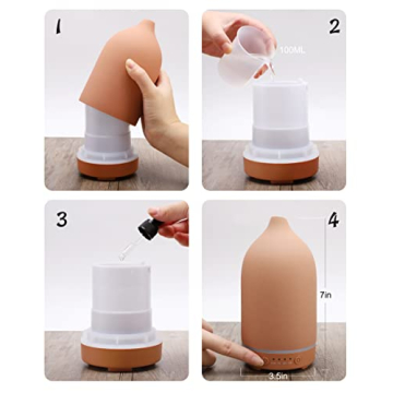 Handmade Ceramic Aroma Diffuser for Essential Oils 100ML (Pottery Red)