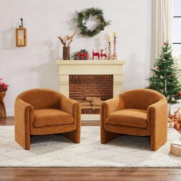 VANOMi Living Room Accent Chair, U Shaped Club Chair, and Reader Rriendly Bedroom Bucket Chair with Soft Cushion and Armrest