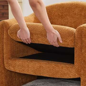 VANOMi Living Room Accent Chair, U Shaped Club Chair, and Reader Rriendly Bedroom Bucket Chair with Soft Cushion and Armrest