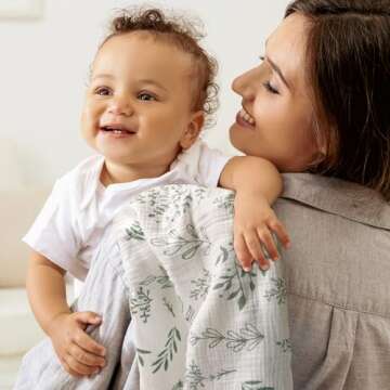 Muslin Swaddle Blankets for Newborn, 3 Pack Breathable Soft Receiving Blanket, Large 38 x 40 inches ...