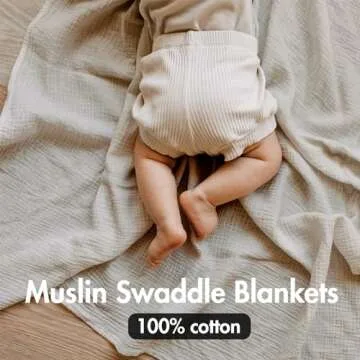 Muslin Swaddle Blankets for Newborns, 3 Pack Soft & Breathable