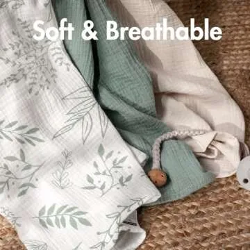 Muslin Swaddle Blankets for Newborns, 3 Pack Soft & Breathable