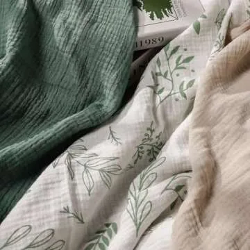 Muslin Swaddle Blankets for Newborns, 3 Pack Soft & Breathable