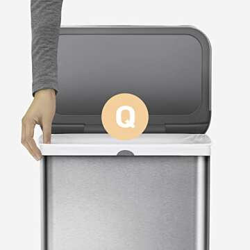 simplehuman Code Q Custom Fit Drawstring Trash Bags in Dispenser Packs, 20 Count, 50-65 Liter / 13.2-17.2 Gallon, White