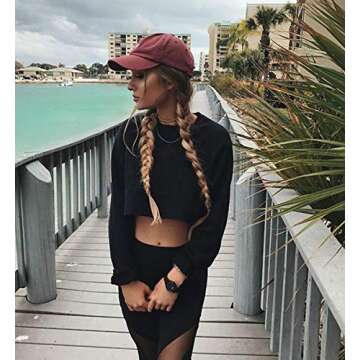 Kyerivs Crop Sweatshirt For Women Crewneck Long Sleeve Workout Tops-Black-Medium