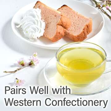 chaganju Sakura floral Green Tea with Sakura petals - Blending 100% SAKURA, Japanese Loose Leaf Green Tea, 2.82oz(80g)