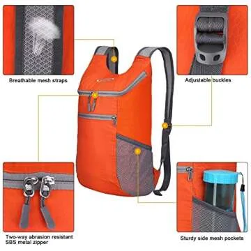 G4Free Lightweight Packable Hiking Backpack for Men Women Small Hiking Daypacks Foldable Shoulder Pack Casual Outdoor Bag 11L