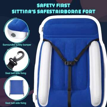 VELLAA Inflatable Toddler Airplane Bed for Kids