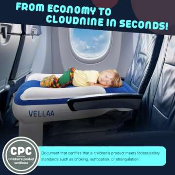 VELLAA Inflatable Toddler Airplane Bed for Kids