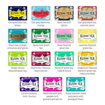Kusmi Tea Collection Gift Set with 15 Miniature Tins
