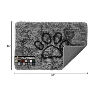 Gorilla Grip Ultra Absorbent Grippy Doormat for Muddy Dog Paws, 30x20 Machine Washable Soakstopper R...